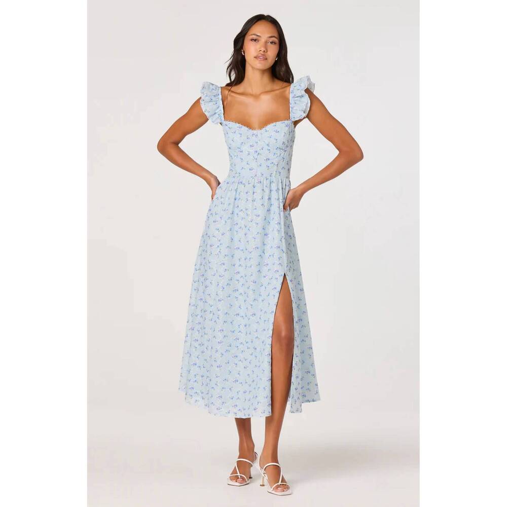 NEW ASTR wedelia floral dress in blue - Picture 5 of 7